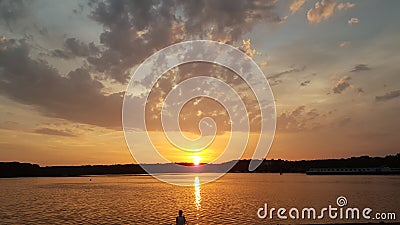 Dawn in berlin lake tegel Stock Photo