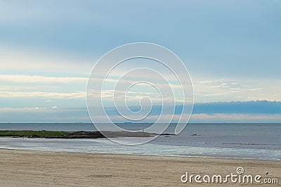 Dawn on the coast in Montevideo, Uruguay Stock Photo