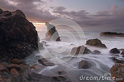 Dawn colours at Lighthouse Beach Port Macquarie Stock Photo
