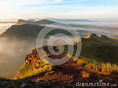 Dawn in the foothills of the Khakassia Republic Stock Photo