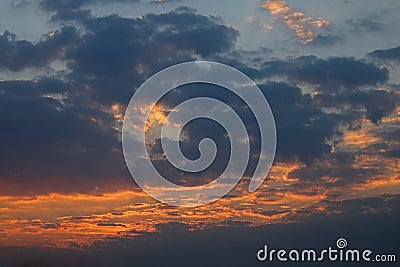 DAWN WITH GLOW ON CLOUDS Stock Photo