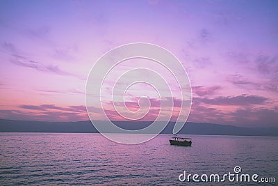 Dawn over the Sea of Galilee Stock Photo