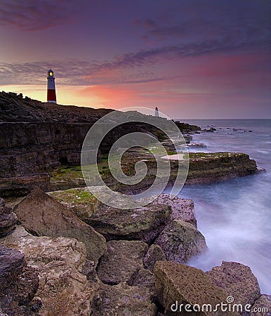 Dawn at Portland Bill Stock Photo