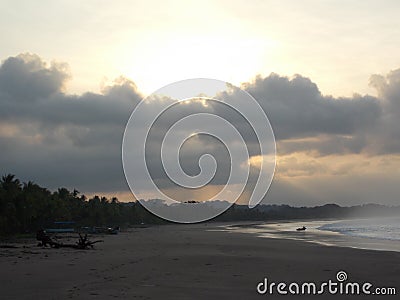 Dawning on the beach, Esterillos Village, Parrita, Costa Rica Stock Photo