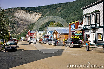 Ols historical building in Dawson City, Yukon. Editorial Stock Photo