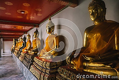 The day in bangkok, Thailand, Wat Po Temple Stock Photo