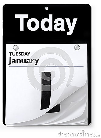 Day Calendar orthographic view Stock Photo