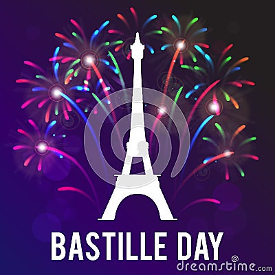 The day of the capture of the Bastille. Vector illustration for a holiday. Vector Illustration