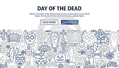 Day of the Dead Banner Design Vector Illustration