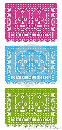 Day Of The Dead, Cut Out Paper Vector Illustration