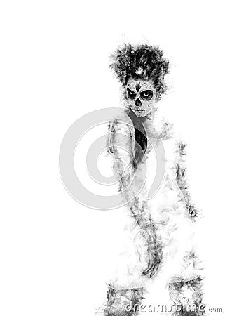 Day of the dead girl. Digitally generated image Stock Photo