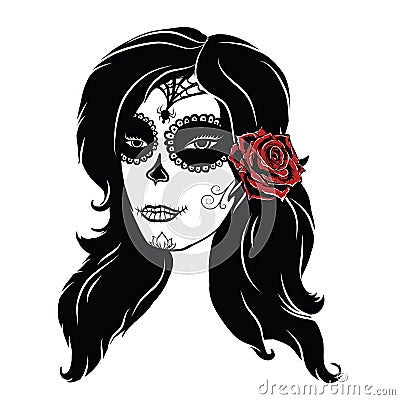 Day of dead girl Vector Illustration