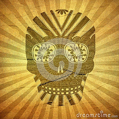 Day of The Dead grunge skull Stock Photo