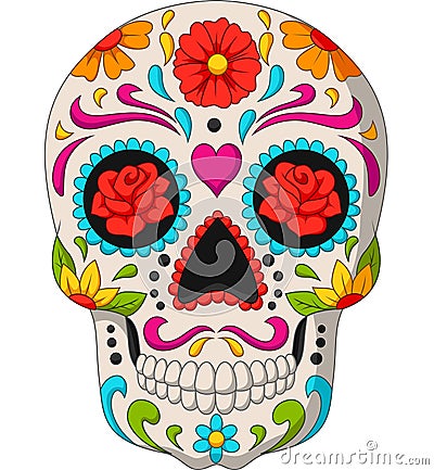 Day of the Dead Skulls Vector Illustration