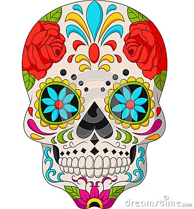 Day of the Dead Skulls Vector Illustration