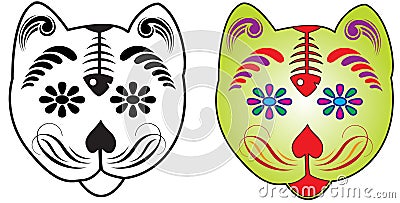 Day of the Dead Sugar Skull Cat Stock Photo