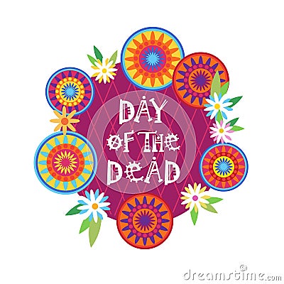 Day Of Dead Traditional Mexican Halloween Dia De Los Muertos Holiday Party Vector Illustration