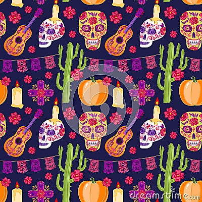 Day of the dead vector illustration. Dia de los muertos. Vector Illustration