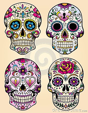 Day of the dead vector illustration set Vector Illustration