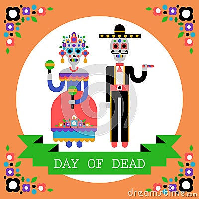 Day of the Dead (Dia de los Muertos). Mexican holiday. Vector Illustration