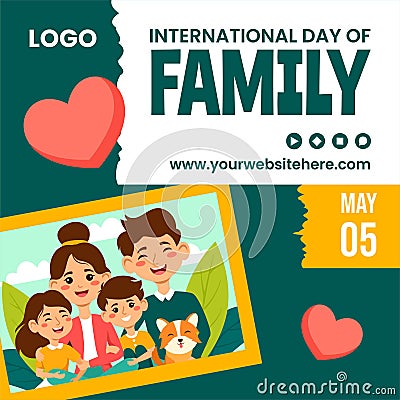 Day of Family Social Media Illustration Flat Cartoon Hand Drawn Templates Background Vector Illustration