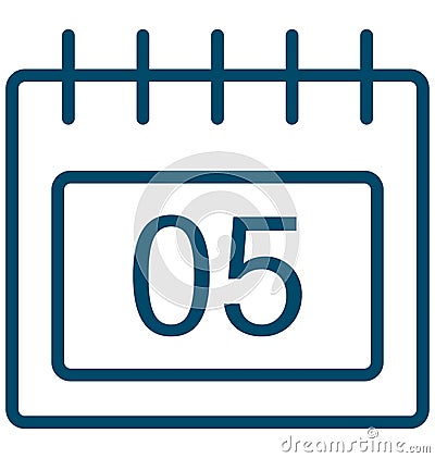 Day five, five Special Event day Vector icon that can be easily modified or edit. Vector Illustration
