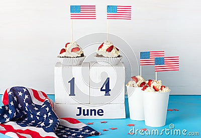 Day of the flag of America Stock Photo