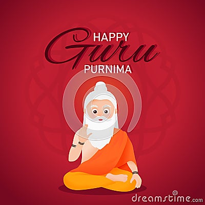 Day Of Honoring Celebration Guru Purnima Vector Illustration