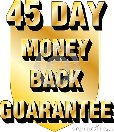 45 day money back guarantee shield website blog ecommerce trust icon thirty Stock Photo