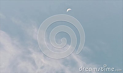 Day in moon cloudy sky contrast transition. Vector Illustration