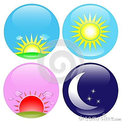 Day And Night Icons Set Royalty Free Stock Image - Image: 9254566