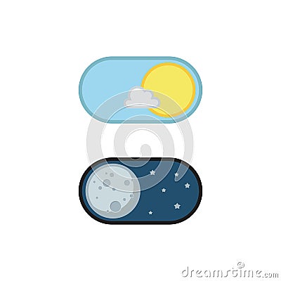 Day and night mode application icons Vector Illustration