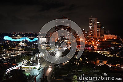 Day and Night Skylines of Key West Florida Editorial Stock Photo