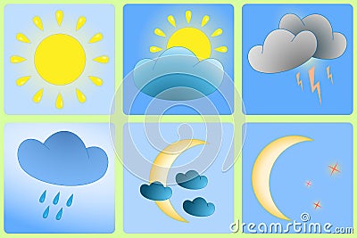 Day and Night weather variation Vector Illustration