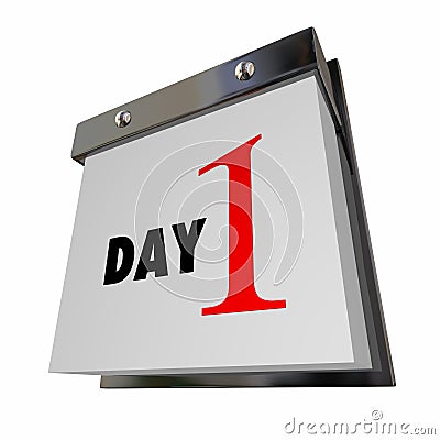 Day 1 One Calendar Date First Beginning Number Page Stock Photo