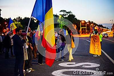 Day 108 of protest, Bucharest, Romania Editorial Stock Photo