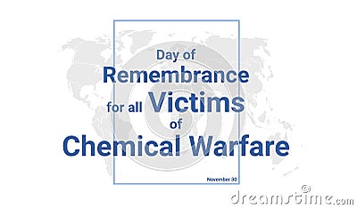 Day of Remembrance for all Victims of Chemical Warfare international holiday card Vector Illustration