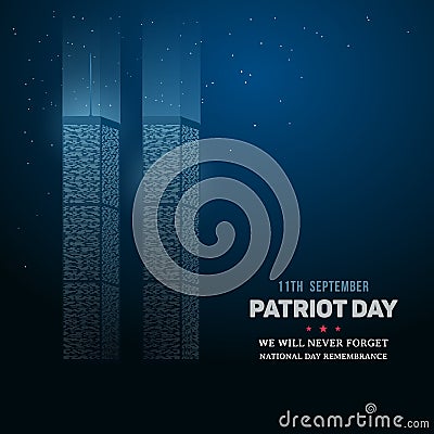 9/11 Day of Remembrance of the World Trade Center. Vector Illustration