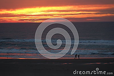 Day`s end has provided a splendid oppportunity for a memorable walk Stock Photo