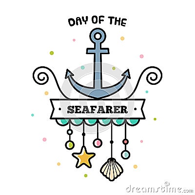 Day of the Seafarer. Vector illustration. Vector Illustration