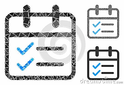 Day tasks Composition Icon of Humpy Items Vector Illustration