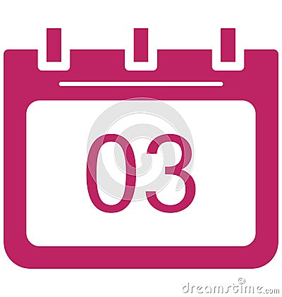 Day three, 3 Special Event day Vector icon that can be easily modified or edit. Vector Illustration