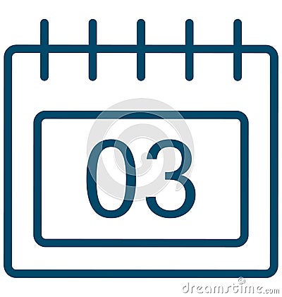 Day three, 3 Special Event day Vector icon that can be easily modified or edit. Vector Illustration