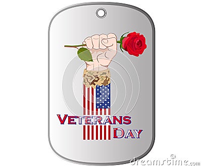 Day of veterans. Honoring all who served. Against the background of the soldier`s medallion. Vector Illustration