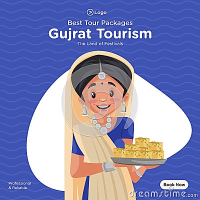 Banner design of gujrat tourism Vector Illustration