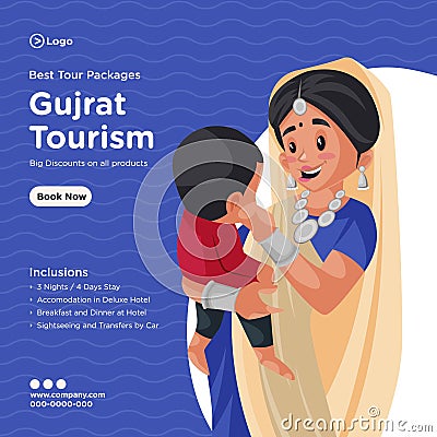 Banner design of gujrat tourism Vector Illustration