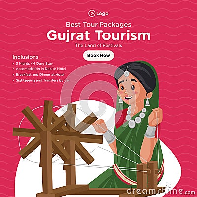 Banner design of gujrat tourism Vector Illustration