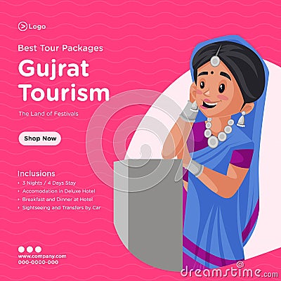Banner design of gujrat tourism Vector Illustration