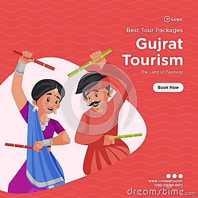 Banner design of gujrat tourism Vector Illustration