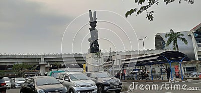 A dayak statue at Soekarno Hatta airport in Jakarta Editorial Stock Photo